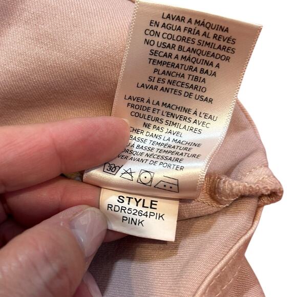 NWT DEAR JOHN Pink Denim Tencel Blend Mini Cap Sleeve Short Lily Dress Womens XL - Picture 8 of 11